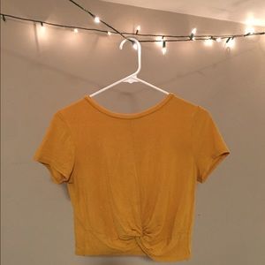 Mustard yellow crop top